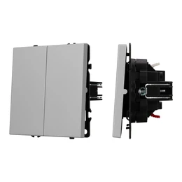 Фото #1 товара Механизм выключателя двухклавишный непроходной SWT-NOBE-MK02-SFPL-IS (230V, 10A) (Arlight, Никель)