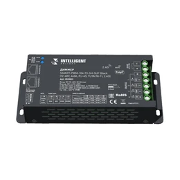 Фото #1 товара INTELLIGENT ARLIGHT Диммер SMART-PWM-104-73-SH-SUF Black (12-48V, 4x6A, RJ-45, TUYA Wi-Fi, 2.4G) (IARL, IP20 Металл, 5 лет)