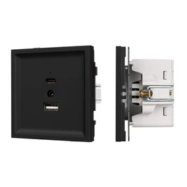 Фото #1 товара Механизм USB розетки SCT-TENDO-MUAC-SFPL-BK (5V, 3A, QC3) (Arlight, -)