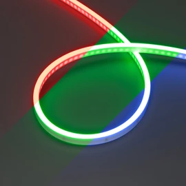 Фото #1 товара Светодиодная лента герметичная WAVE-SIDE-PU-H120-06x12mm 24V RGB (8 W/m, IP68, 5m, wire x2) (Arlight, Вывод прямой, 3 года)
