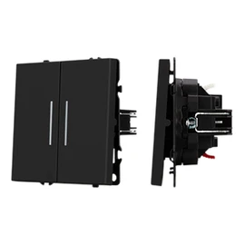 Фото #1 товара Механизм звонкового выключателя двухклавишный LED SWT-NOBE-MKR2-SFPL-L-BK (230V, 10A) (Arlight, Черный оникс)