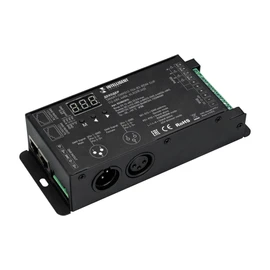 Фото #1 товара INTELLIGENT ARLIGHT Декодер SMART-DMX512-104-83-RDM-SUF (12-48V, 4x8A, XLR3/RJ45) (IARL, IP20 Металл, 5 лет)