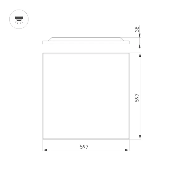 Фото #7 товара Светильник DL-TITAN-FRAMELESS-S600x600-40W Warm3000 (WH, 120 deg, CRI90, 230V) (Arlight, IP40 Металл, 5 лет)