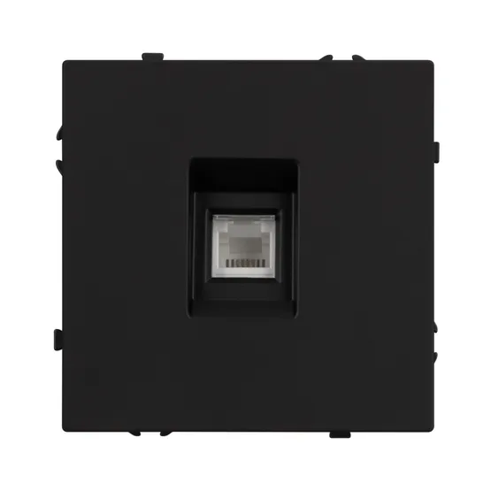 Фото #3 товара Механизм телефонной розетки SCT-NOBE-MTL1-SFPL-BK (RJ-11, 4C) (Arlight, Черный оникс)