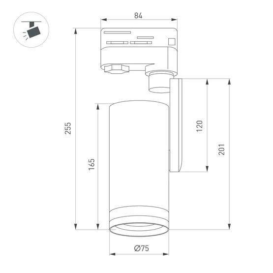 Фото #13 товара Светильник LGD-URANUS-4TR-R75-18W/25W Warm3500-MIX (BK, 20-50 deg, side holder, 230V) (Arlight, IP20 Металл, 5 лет)