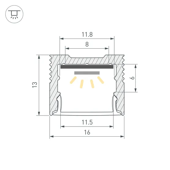 Фото #3 товара Профиль SL-SLIM-H13M-2000 WHITE (Arlight, Алюминий)