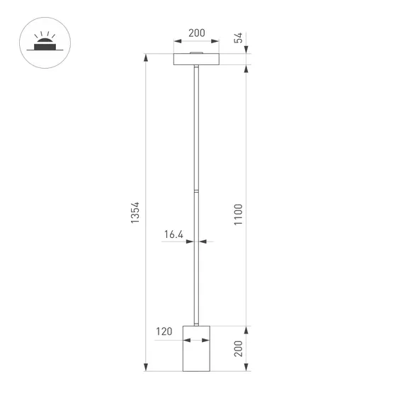 Фото #3 товара Светильник SP-SAMSARA-FLOOR-16W Warm3000 (BK, 110 deg, 230V) (Arlight, IP20 Металл, 3 года)