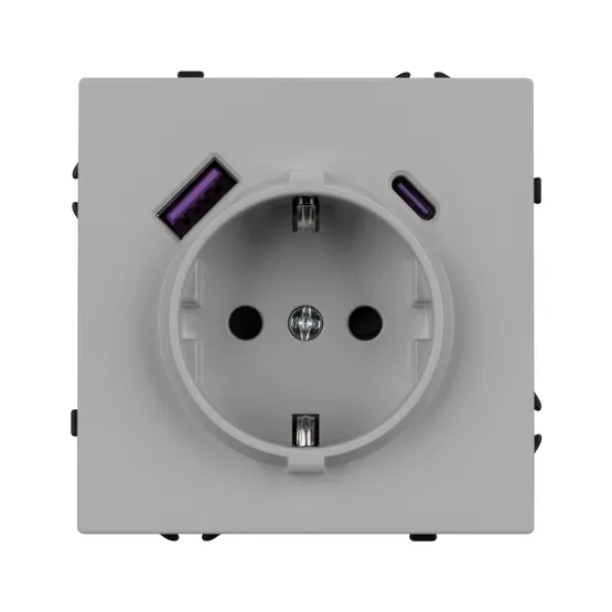 Фото #2 товара Механизм розетки с USB зарядкой SCT-NOBE-MUAC-SFPL-IS (230V, 16A) (Arlight, -)