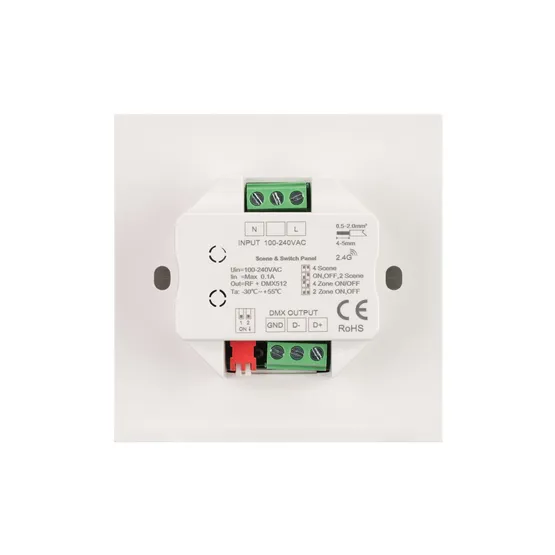 Фото #3 товара INTELLIGENT ARLIGHT Кнопочная панель SMART-DMX512-801-22-4G-4SC-DIM-IN White (230V, 2.4G) (IARL, IP20 Пластик, 5 лет)