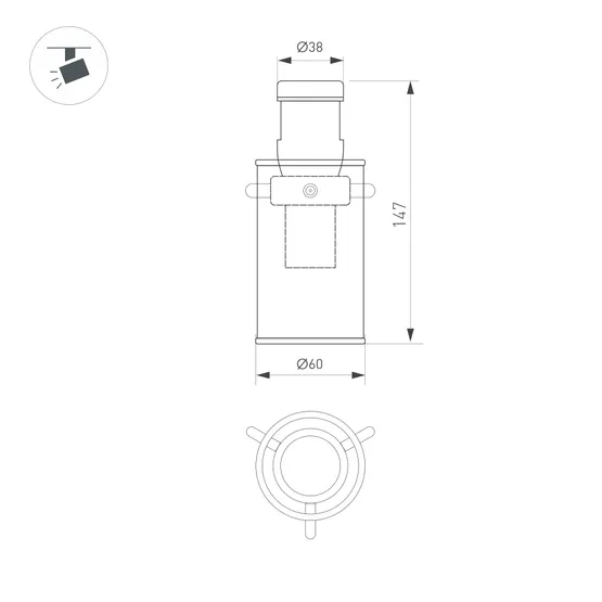 Фото #2 товара Светильник ART-APRIORI-LANTERN-C-R60-5W Warm3000 (GD, 350 deg, 48V) (Arlight, IP20 Металл, 3 года)