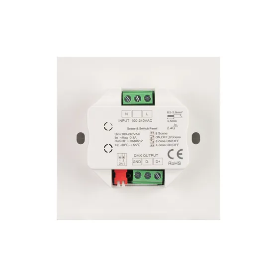 Фото #3 товара INTELLIGENT ARLIGHT Кнопочная панель SMART-DMX512-801-22-8G-8SC-DIM-IN White (230V, 2.4G) (IARL, IP20 Пластик, 5 лет)