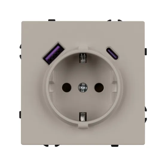 Фото #2 товара Механизм розетки с USB зарядкой SCT-NOBE-MUAC-SFPL-CA (230V, 16A) (Arlight, -)