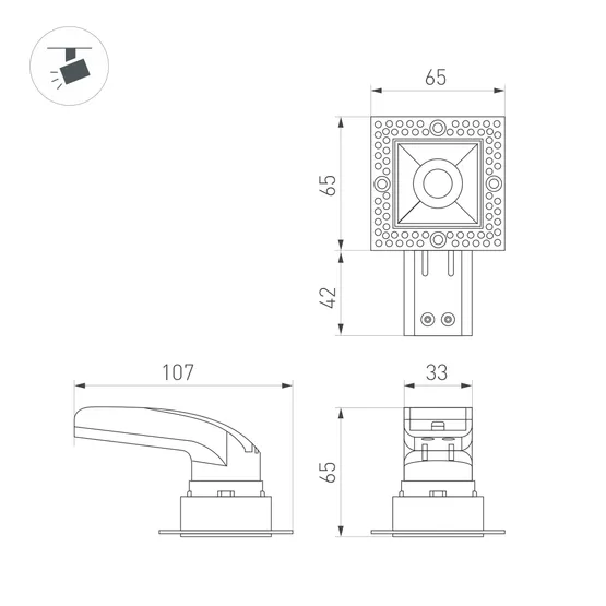 Фото #4 товара Светильник MS-RIALTO-TRIMLESS-S40x40-9W Day4000 (WH, 36deg, 230V) (Arlight, IP20 Металл, 5 лет)