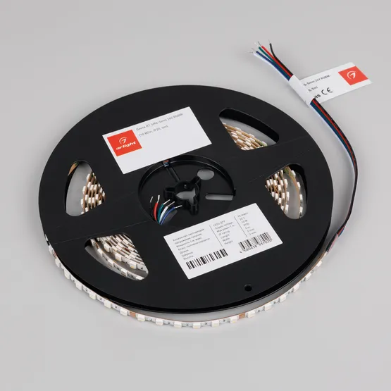 Фото #2 товара Светодиодная лента RT-H96-5mm 24V RGBW-Day-4-in-1 (10 W/m, IP20, 5m) (Arlight, узкая)