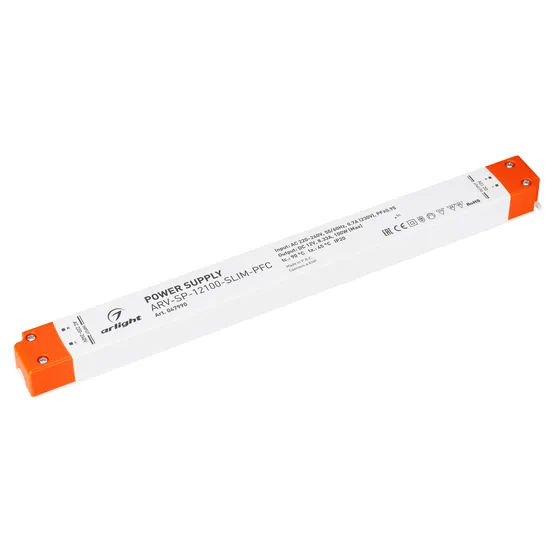 Фото товара Блок питания ARV-SP-12100-SLIM-PFC (12V, 8.33A, 100W) (Arlight, IP20 Пластик, 5 лет)